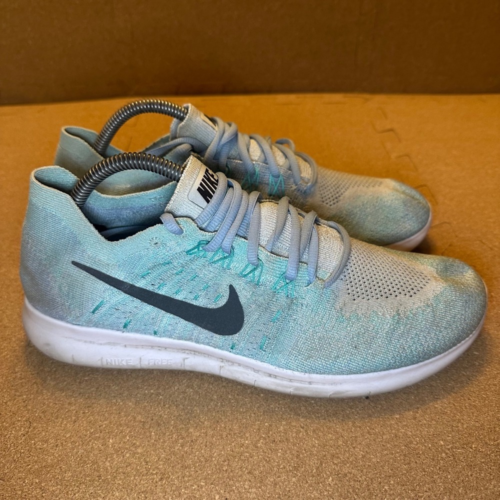 Nike Free RN Flyknit 2017 Womens Running Shoes Light Blue Teal 880844-402 Sz 11
